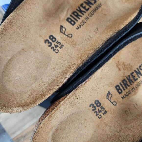 Womens Birkenstock Gizeh BS size 7 (Euro 38) Black Leather Flip Flops Sandals - Picture 6 of 8